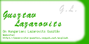 gusztav lazarovits business card